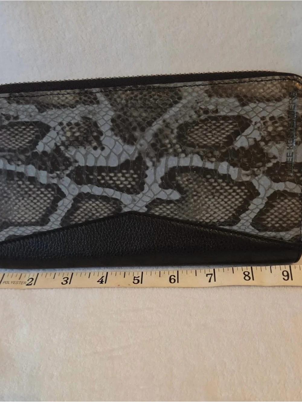 Black & Gray Snake-Print Envelope Clutch